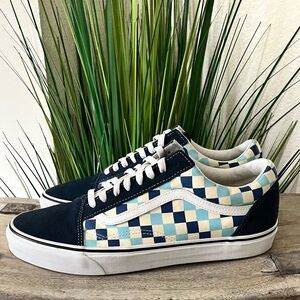 Vans Old School Blue Topaz Checkerboard Sneakers